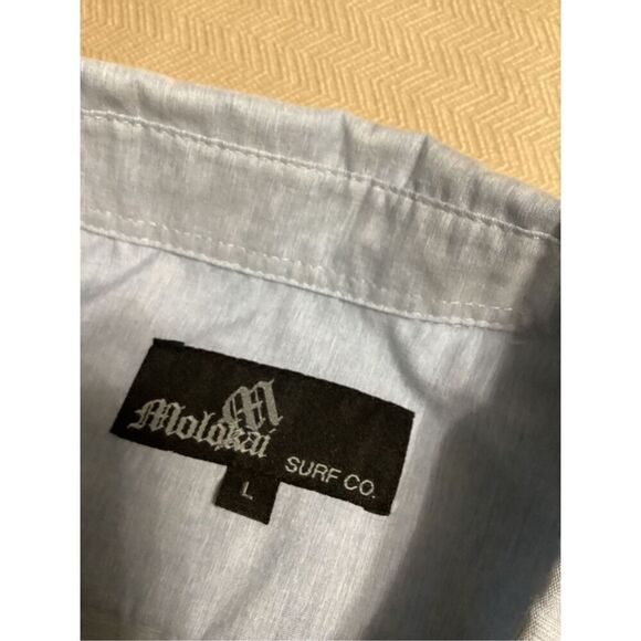 Molokai Surf Co Mens Button Down Chambray Shirt L - Picture 6 of 8